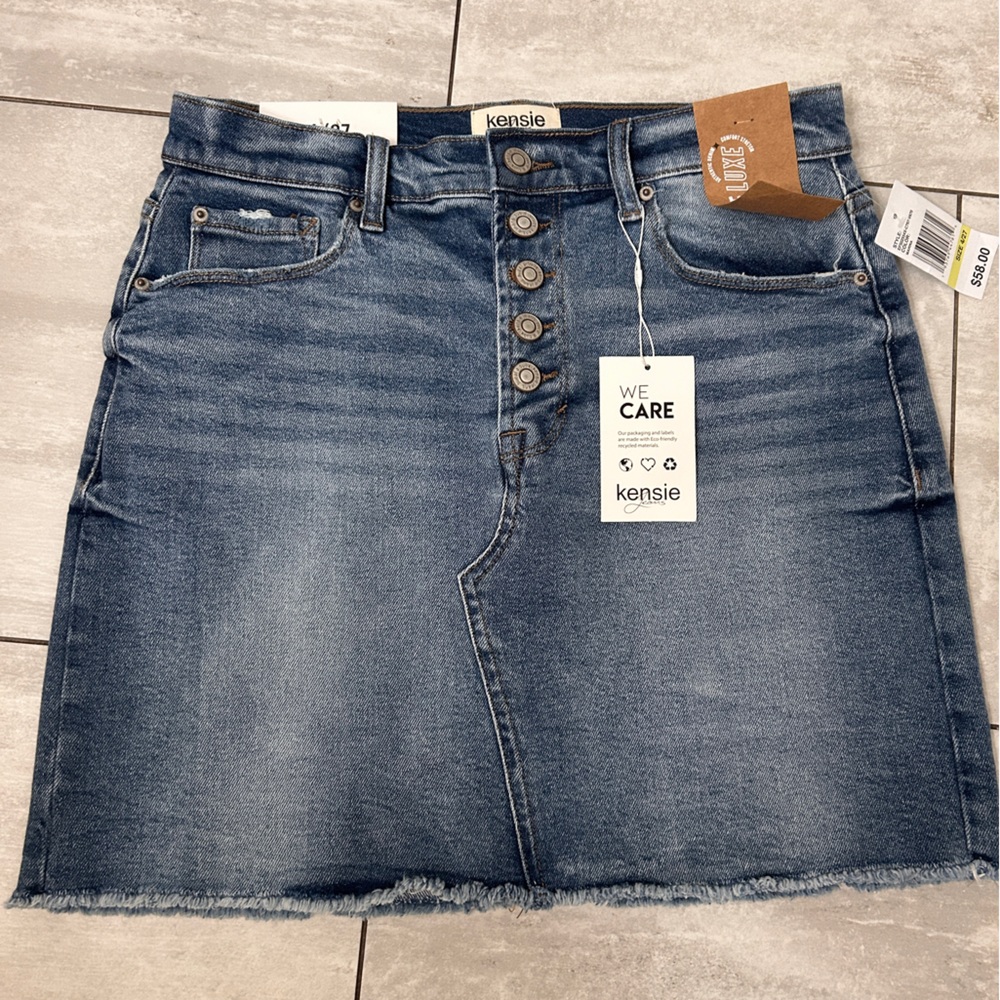 Kensie Jeans midi denim skirt size 4/27 NWT